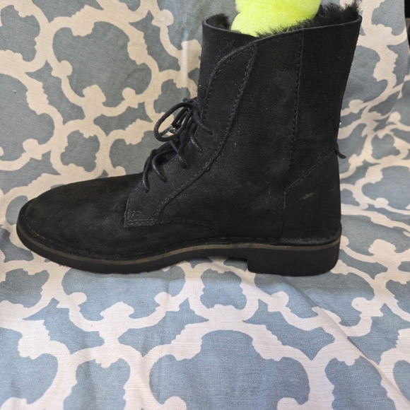 UGG Australia Black Quincy Winter boots women's 6.5 #1012359 wool lined - Picture 6 of 10